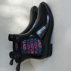 Juicy couture romance black rain ankle boots size 10